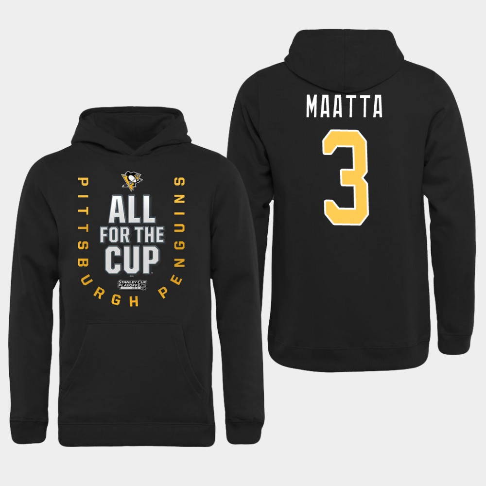Men NHL Pittsburgh Penguins 3 Maatta black All for the Cup Hoodie